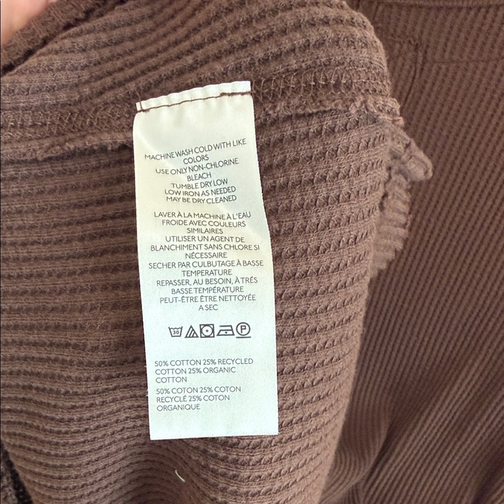 🤎 Free People We the Free Brown Ribbed Knit Cotton Layering Top NWT Size Large 🤎 - Picture 4 of 5